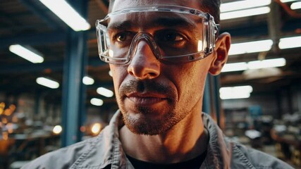 Portrait of male worker standing in metal industry