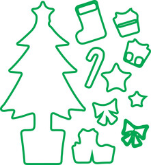 christmas tree icons sets