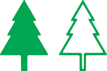 set of simple christmas trees