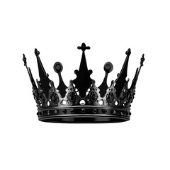 Majestic black crown regal power symbol transparent background