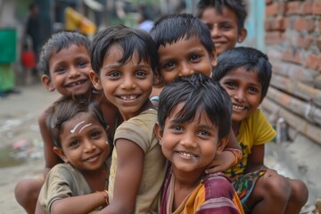 Unidentified group of Indian children
