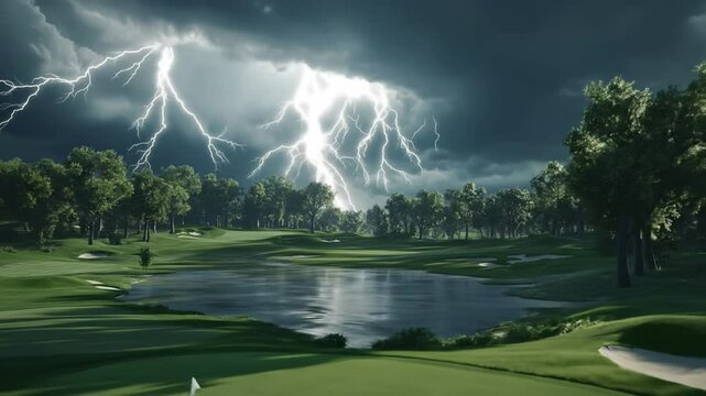 Golf course struck by lightning