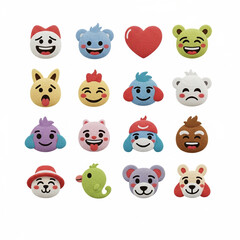 Obraz premium Stretchy soft-textured emoji icons