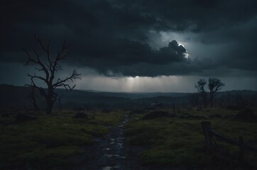 storm clouds over the mountains