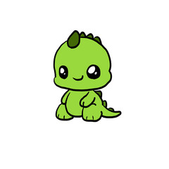 funny turtle cartoon, cute dino