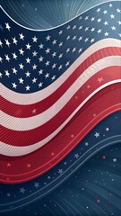Obraz premium Diverse Team with American Flags — Corporate Pride and Unity