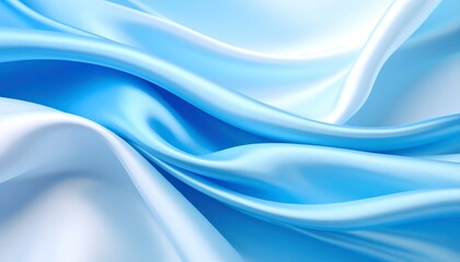 Fototapeta premium Luxurious blue silk fabric background, elegant drapery and smooth texture for premium design