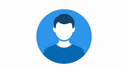 Blue avatar, a symbolic representation of user in digital environment, ideal for profile pictures and online identities.