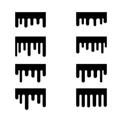 Abstract Drip Lines Set. A collection of abstract line art designs featuring dripping or melting effects.