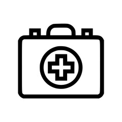 Obraz premium A simple, outlined illustration of a medical first aid kit.