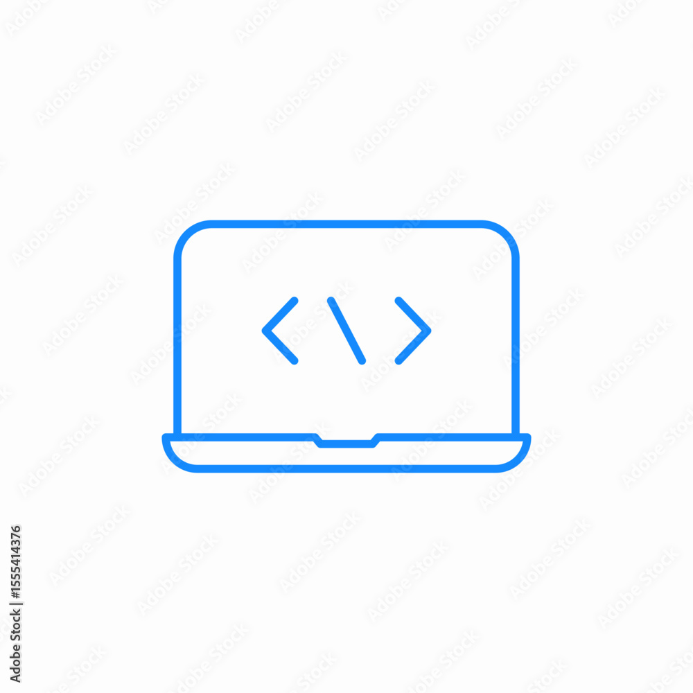 Fototapete laptop coding app icon sign vector
