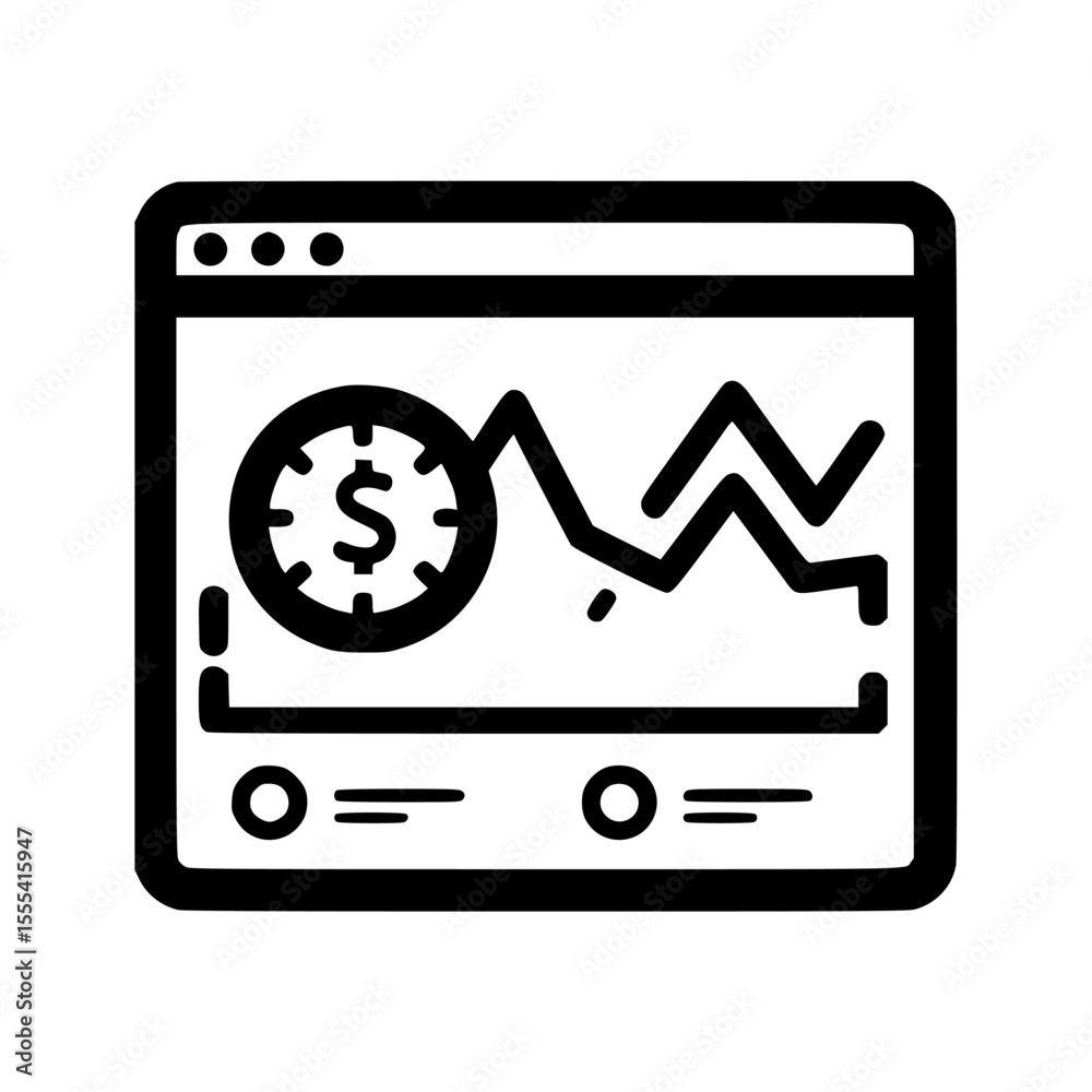 Poster a screen displays a financial graph with a clock containing a dollar sign, representing time-based i