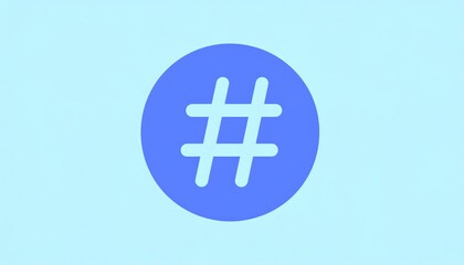 Obraz premium Blue hashtag symbol icon, social media branding and digital marketing blue