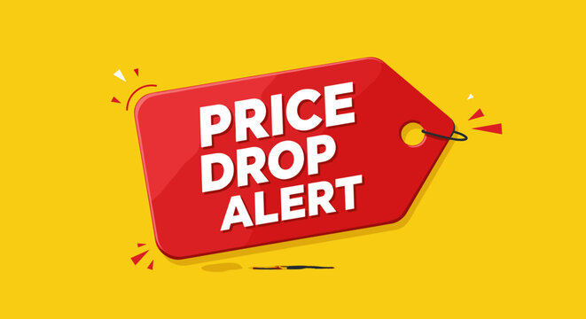 PRICE DROP ALERT - Exciting Discount Notification Tag for Sale Events