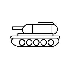 A simple sketch illustration of a tank vehicle, either as a sticker, logo or icon on a white background.
