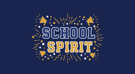 SCHOOL SPIRIT Celebration Design for Students and Fans - Cheerful Colorful Graphic for Events and Merchandise