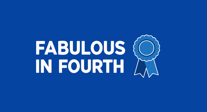 FABULOUS IN FOURTH Award Ribbon for Class Recognition in Elementary School