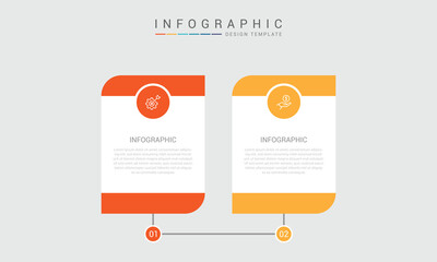 infographic design with 2 options or steps. Infographics for business concept. Can be used for presentations workflow layout, banner, process, diagram, flow chart, info graph, annual report.
