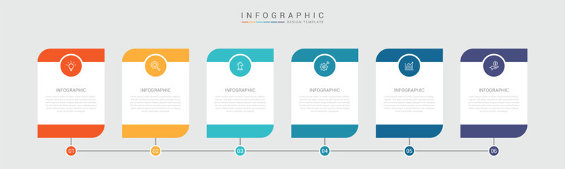 infographic design with 6 options or steps. Infographics for business concept. Can be used for presentations workflow layout, banner, process, diagram, flow chart, info graph, annual report.