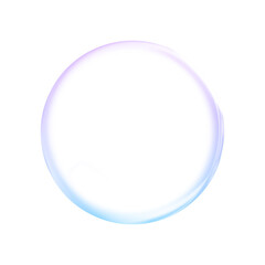 Pastel Iridescent Soap Bubble Circle on Transparent Background
