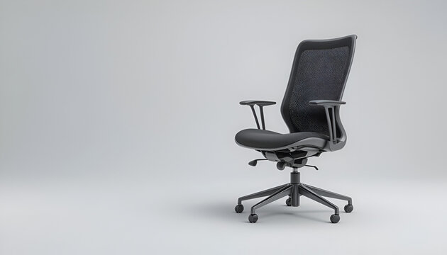 Modern ergonomic office chair with black mesh back and adjustable features, ideal for work from home or commercial office spaces.