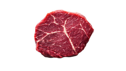 Obraz premium Fresh raw beef cut with marbling, white isolate background.