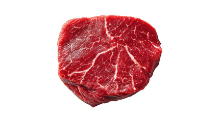 Fototapeta premium Fresh, high-quality cut of raw beef on a white isolated background.