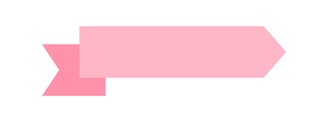 Pink Vector Ribbon Banners. Ribbons Banners with Label, Tag and Quality Badges. Minimal Ribbon Banner in modern simple flat design