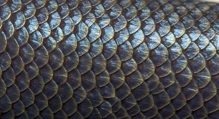 Iridescent Fish Scales: Close-up Texture Background