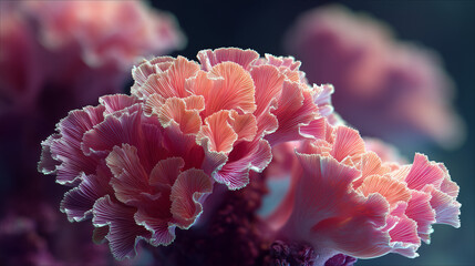 Vibrant Lettuce Coral Growth, Sea Life Closeup Background Texture Wallpaper