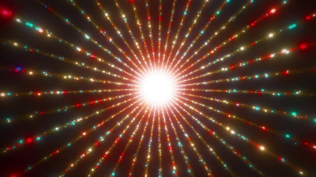 Radiant Abstract Background with Light Streaks and Particles, Looping Animation