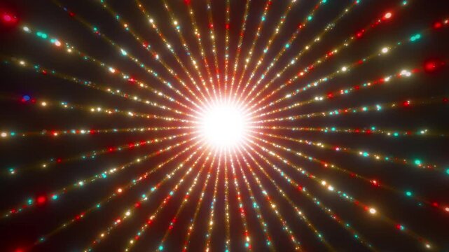 Radiant Abstract Background with Light Streaks and Particles Animation

