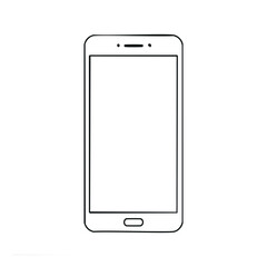 Simple line drawing smartphone mobile phone device