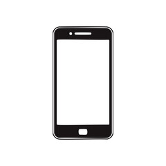 Simple black smartphone icon mobile device illustration