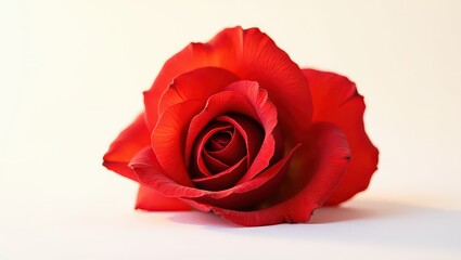 Fototapeta premium Romantic Embrace: Velvety Red Rose, Symbol of Love