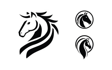 Set of horse logo design template for your brand. Bundle animal logo