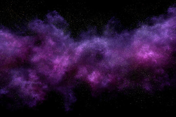 Fototapeta premium Deep space galaxy background with purple and violet nebula clouds and distant stars