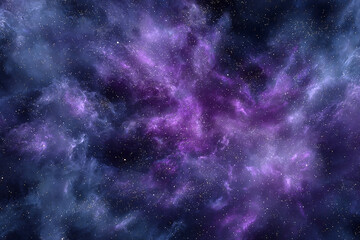 Fototapeta premium Deep space galaxy background with purple and violet nebula clouds and distant stars