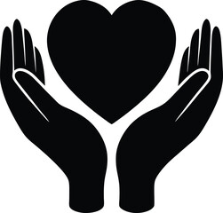 Fototapeta premium Hands Holding Heart Icon