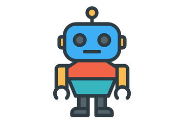 Chrome-Colored Robot with Sliding Arms and Round Head