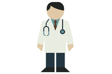 Fototapeta premium Vector Illustration of a Male Doctor in a White Coat