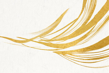 金色の毛筆アートのある和風背景