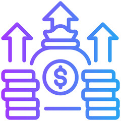 Profit increases icon for accounting and finance business, website, application, printing, document, poster design, etc