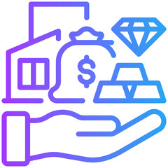 Assets icon for accounting and finance business, website, application, printing, document, poster design, etc