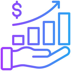 Profit icon for accounting and finance business, website, application, printing, document, poster design, etc