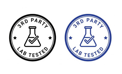 3rd Party Lab Tested badge with flask and check mark