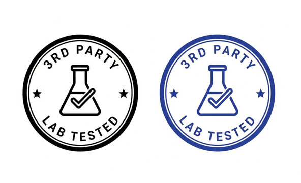 3rd Party Lab Tested badge with flask and check mark