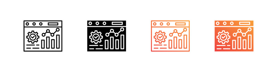 Data Multiple Style Icon Set Vector 