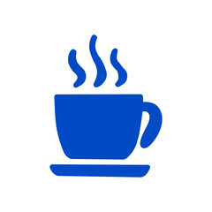 Hot Drink Icon &ndash; Coffee or Tea Cup with Steam Silhouette Vector。ホットドリンクのアイコン／湯気の立つコーヒーカップのシルエット