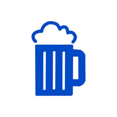 Beer Mug Icon – Foamy Beer Glass Silhouette Vecto。ビールジョッキのアイコン／泡付きグラスのシルエット素材